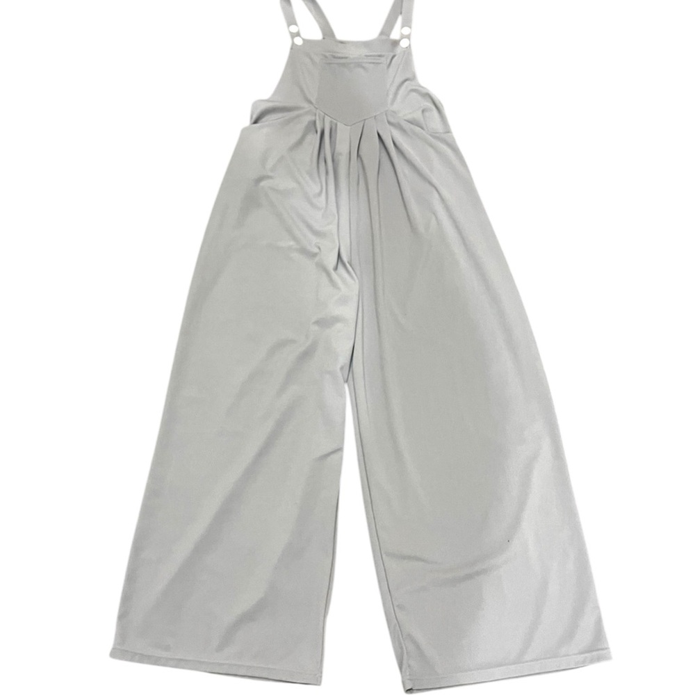 HALARA Light Grey Wide-Leg Suspender Jumpsuit
